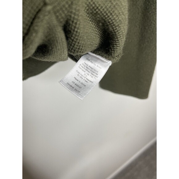 Talbots Military Style Cardigan Jacket Merino Wool Army Green Cozy Women's Sz M - Picture 4 of 8